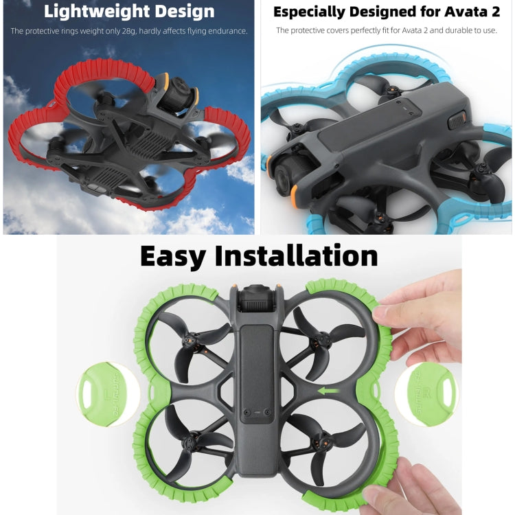 For DJI Avata 2 Sunnylife Drone Anti-Collision Protective Cover Combo Case Kit(Orange) - free shipping - PMC TechLife - Order now!