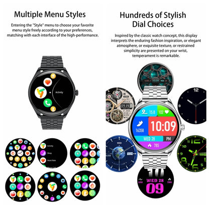 MT55 1.43 inch AMOLED HD Screen Ultra-thin Smart Call Health Watch, Silicone Strap(Black) - Smart Watches by PMC Jewellery | Online Shopping South Africa | PMC Jewellery | Buy Now Pay Later Mobicred