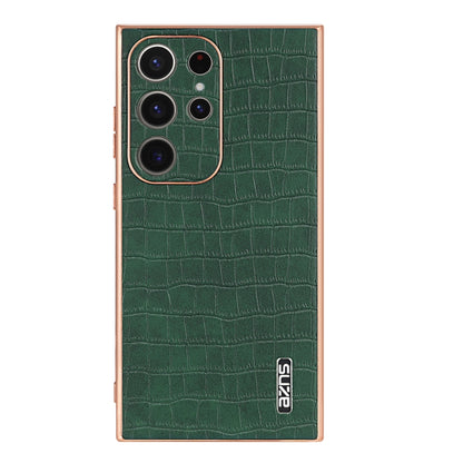 For Samsung Galaxy S24 Ultra 5G AZNS Electroplated Frame Crocodile Texture Full Coverage Phone Case(Green) - Galaxy S24 Ultra 5G Cases by AZNS | Online Shopping South Africa | PMC Jewellery | Buy Now Pay Later Mobicred