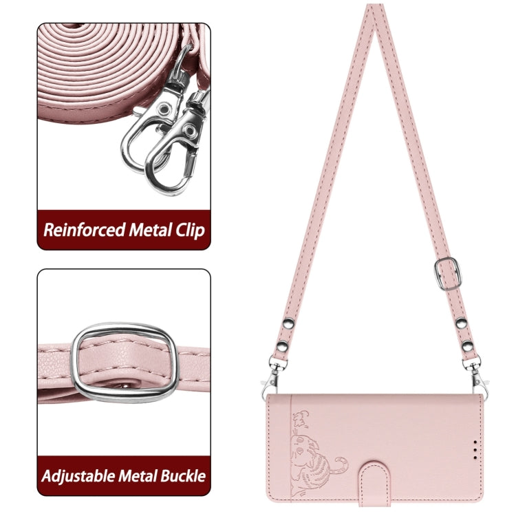For Blackview Shark 8 Cat Rat Embossed Pattern RFID Leather Phone Case with Lanyard(Pink) - More Brand by PMC TechLife | Online Shopping South Africa | PMC TechLife | Buy Now Pay Later Mobicred