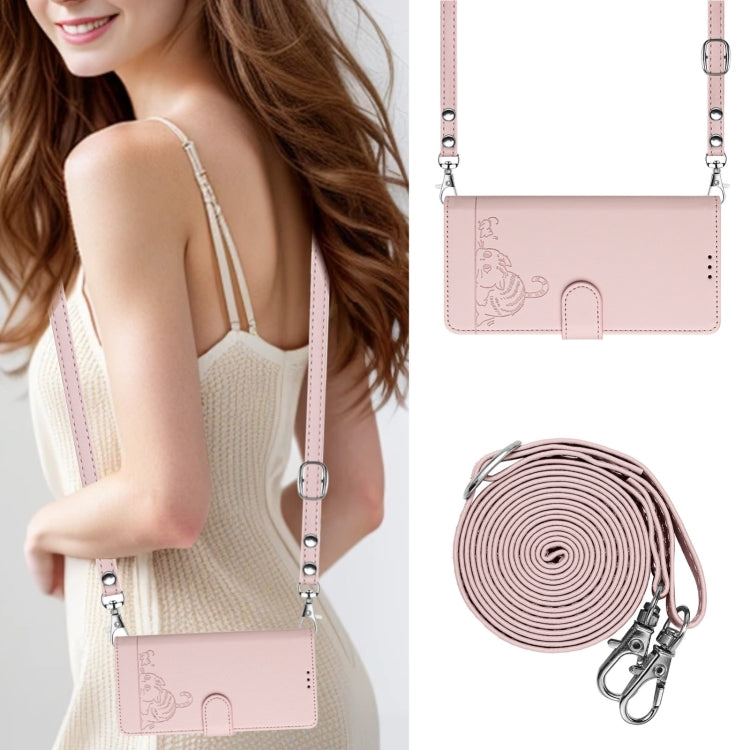 For Blackview Shark 8 Cat Rat Embossed Pattern RFID Leather Phone Case with Lanyard(Pink) - More Brand by PMC TechLife | Online Shopping South Africa | PMC TechLife | Buy Now Pay Later Mobicred