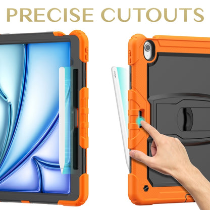 For iPad Air 13 2024 Silicone Hydric PC Tablet Case with Shoulder Strap & Holder(Orange) - iPad Air 13 2024 Cases by PMC Jewellery | Online Shopping South Africa | PMC Jewellery | Buy Now Pay Later Mobicred