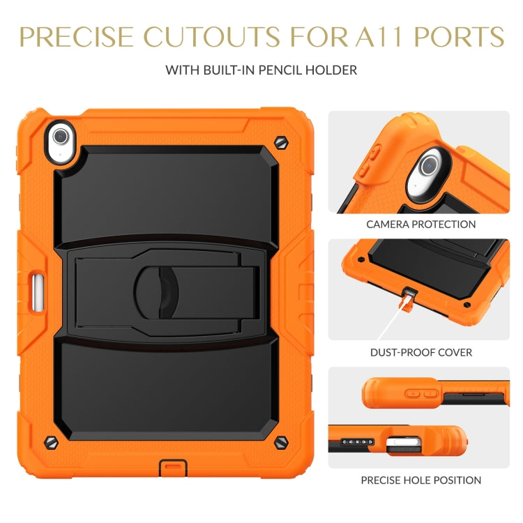 For iPad Air 13 2024 Silicone Hydric PC Tablet Case with Shoulder Strap & Holder(Orange) - iPad Air 13 2024 Cases by PMC Jewellery | Online Shopping South Africa | PMC Jewellery | Buy Now Pay Later Mobicred