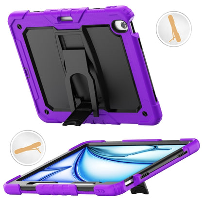 For iPad Air 13 2024 Silicone Hydric PC Tablet Case with Shoulder Strap & Holder(Purple) - iPad Air 13 2024 Cases by PMC Jewellery | Online Shopping South Africa | PMC Jewellery | Buy Now Pay Later Mobicred