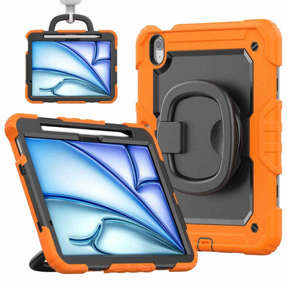 For iPad Air 11 2024 Handle Silicone Hydric PC Tablet Case with Shoulder Strap(Orange) - iPad Air 11 2024 Cases by PMC Jewellery | Online Shopping South Africa | PMC Jewellery | Buy Now Pay Later Mobicred