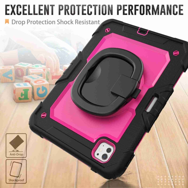 For iPad Pro 11 2024 Handle Silicone Hydric PC Tablet Case with Shoulder Strap(Rose Red PC) - iPad Pro 11 2024 Cases by PMC TechLife | Online Shopping South Africa | PMC TechLife | Buy Now Pay Later Mobicred