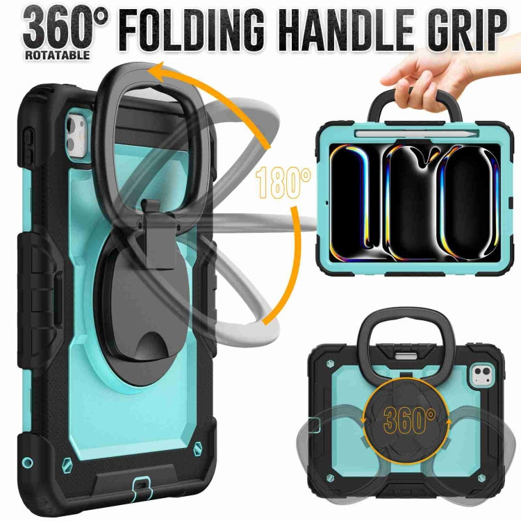 For iPad Pro 11 2024 Handle Silicone Hydric PC Tablet Case with Shoulder Strap(Light Blue PC) - iPad Pro 11 2024 Cases by PMC TechLife | Online Shopping South Africa | PMC TechLife | Buy Now Pay Later Mobicred