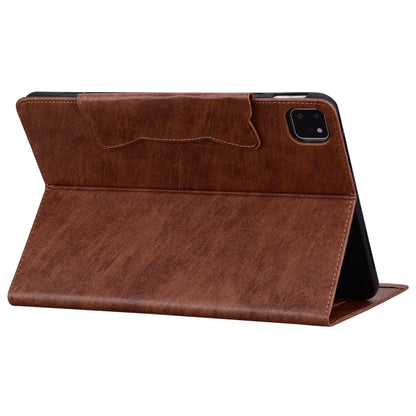 For iPad Pro 11 2024 Cat Buckle Leather Smart Tablet Case(Brown) - iPad Pro 11 2024 Cases by PMC Jewellery | Online Shopping South Africa | PMC Jewellery | Buy Now Pay Later Mobicred