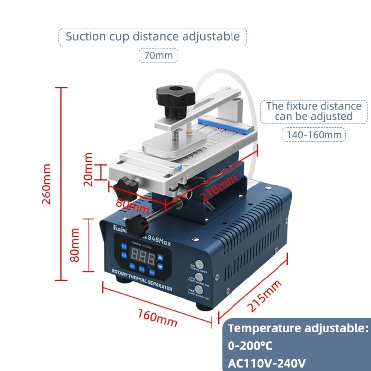 Kaisi 946 Max Double Vacuum Pumps LCD Separator Rotating Thermal Machine, EU Plug - Separation Equipment by Kaisi | Online Shopping South Africa | PMC Jewellery | Buy Now Pay Later Mobicred