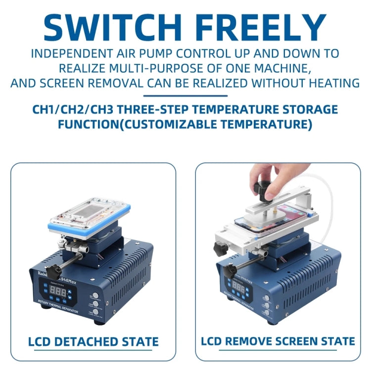Kaisi 946 Max Double Vacuum Pumps LCD Separator Rotating Thermal Machine, EU Plug - Separation Equipment by Kaisi | Online Shopping South Africa | PMC Jewellery | Buy Now Pay Later Mobicred