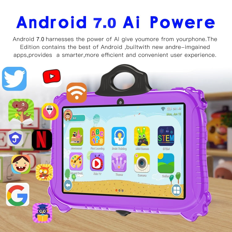 C79 Panda 7 inch WiFi Kids Tablet PC, 2GB+16GB, Android 7.1 MT6735 Octa Core CPU(Purple) -  by PMC Jewellery | Online Shopping South Africa | PMC Jewellery | Buy Now Pay Later Mobicred