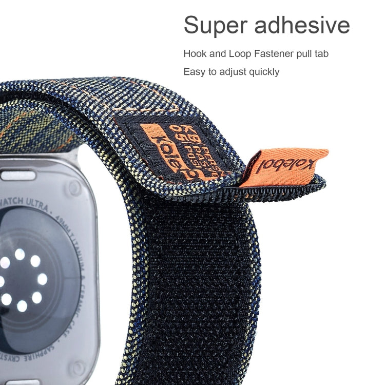 For Apple Watch Ultra 49mm Cowboy Nylon Hook and Loop Fastener Watch Band(Apricot) - Watch Bands by PMC Jewellery | Online Shopping South Africa | PMC Jewellery | Buy Now Pay Later Mobicred