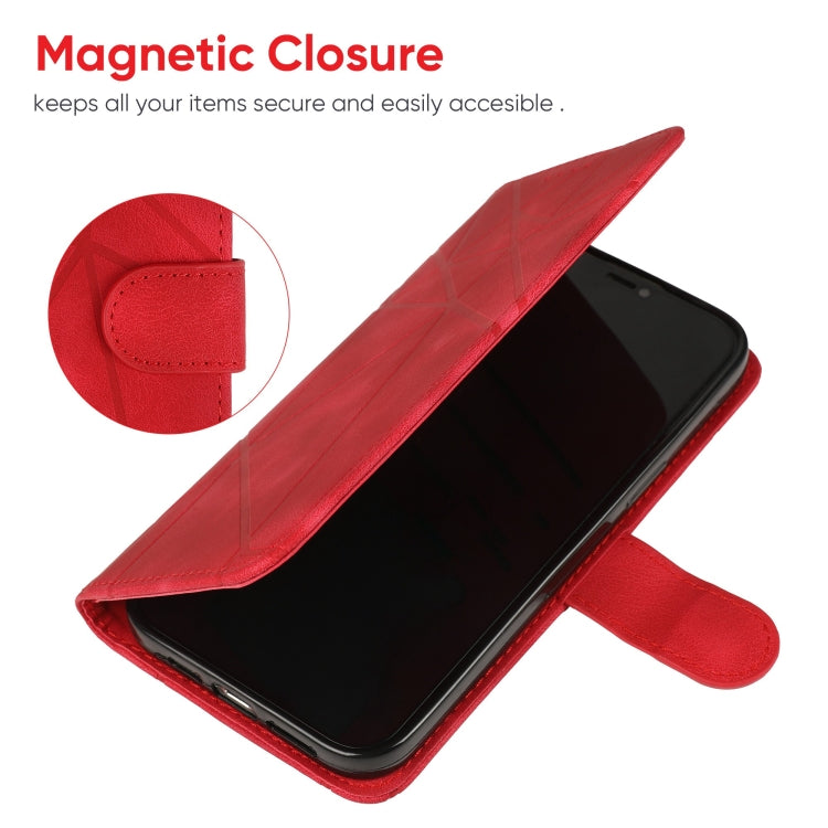 For Google Pixel 9 Pro XL Skin Feel Geometric Lines Leather Phone Case(Red) - Google Cases by PMC Jewellery | Online Shopping South Africa | PMC Jewellery | Buy Now Pay Later Mobicred