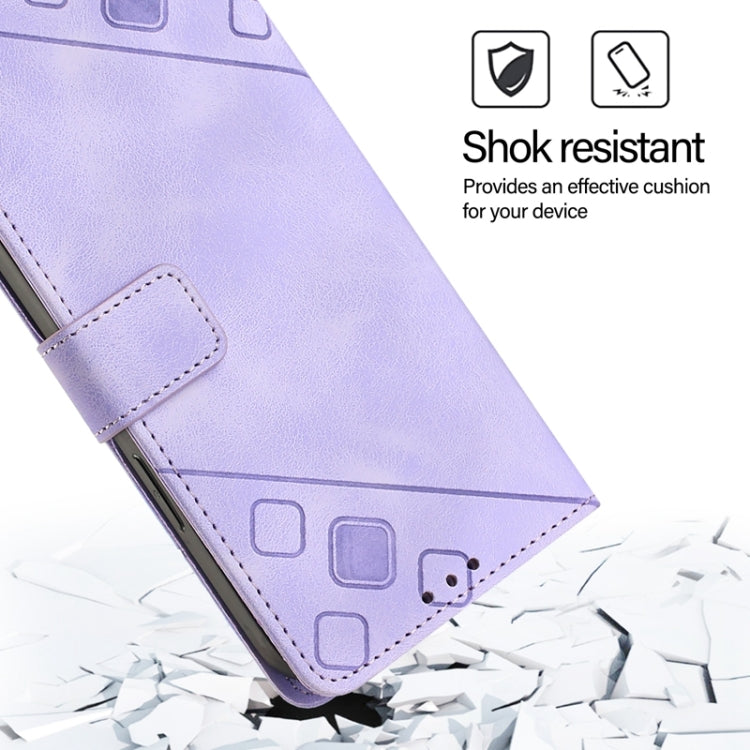 For Blackview A53 Skin Feel Embossed Leather Phone Case(Light Purple) - More Brand by PMC Jewellery | Online Shopping South Africa | PMC Jewellery | Buy Now Pay Later Mobicred