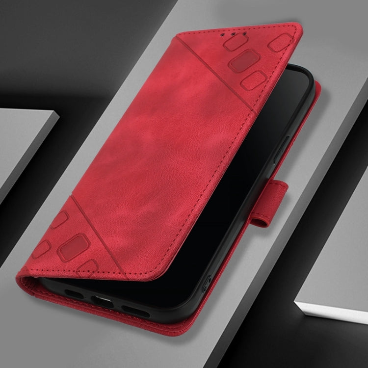 For Blackview Shark 8 Skin Feel Embossed Leather Phone Case(Red) - More Brand by PMC Jewellery | Online Shopping South Africa | PMC Jewellery | Buy Now Pay Later Mobicred