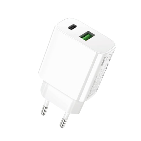 ROCK T43 PD 20W Dual Port USB-A+USB-C / Type-C Charger Adapter, Plug:EU Plug - USB Charger by ROCK | Online Shopping South Africa | PMC Jewellery | Buy Now Pay Later Mobicred