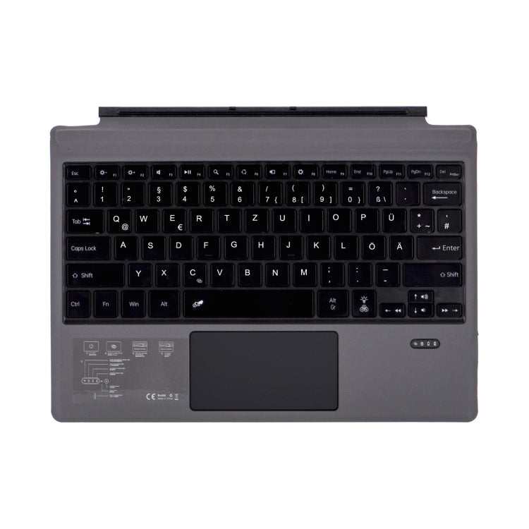 1089DC-DE German Backlit Magnetic Bluetooth 3.0 Keyboard for Microsoft Surface Pro 7 / 6 / 2017 / 4 / 3(Grey) - Others Keyboard by PMC Jewellery | Online Shopping South Africa | PMC Jewellery | Buy Now Pay Later Mobicred