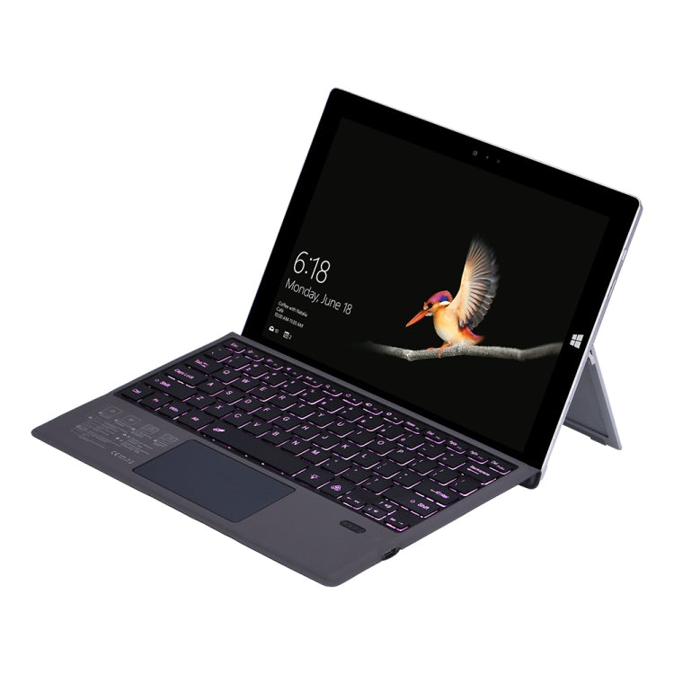 1089DC-DE German Backlit Magnetic Bluetooth 3.0 Keyboard for Microsoft Surface Pro 7 / 6 / 2017 / 4 / 3(Grey) - Others Keyboard by PMC Jewellery | Online Shopping South Africa | PMC Jewellery | Buy Now Pay Later Mobicred