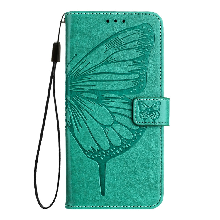 For Blackview A52 Embossed Butterfly Leather Phone Case(Green) - More Brand by PMC Jewellery | Online Shopping South Africa | PMC Jewellery | Buy Now Pay Later Mobicred