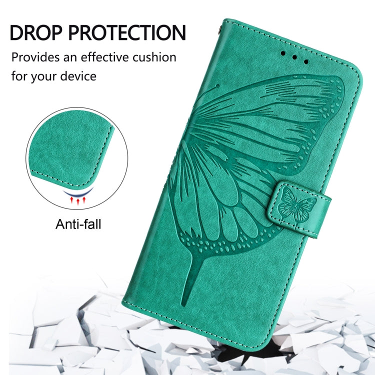 For Blackview A53 Embossed Butterfly Leather Phone Case(Green) - More Brand by PMC TechLife | Online Shopping South Africa | PMC TechLife | Buy Now Pay Later Mobicred
