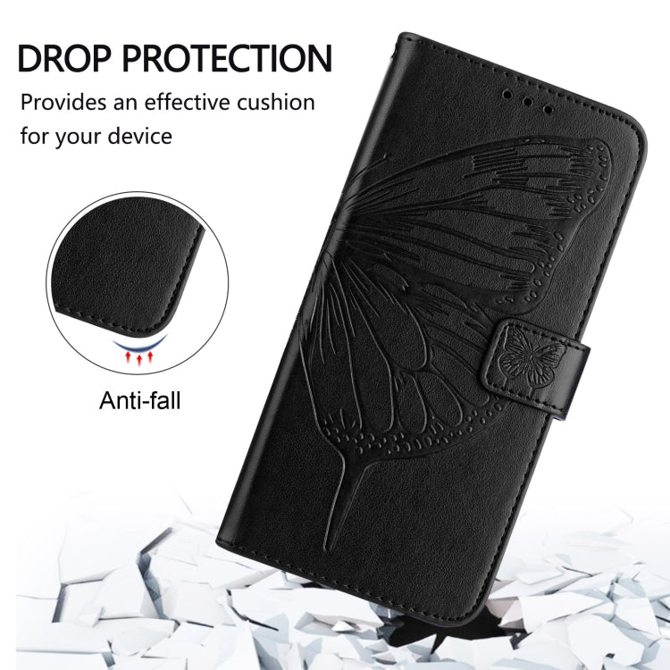 For Blackview Wave 6C Embossed Butterfly Leather Phone Case(Black) - More Brand by PMC TechLife | Online Shopping South Africa | PMC TechLife | Buy Now Pay Later Mobicred
