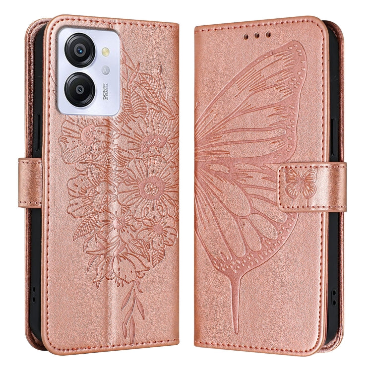 For Blackview Color 8 Embossed Butterfly Leather Phone Case(Rose Gold) - More Brand by PMC Jewellery | Online Shopping South Africa | PMC Jewellery | Buy Now Pay Later Mobicred