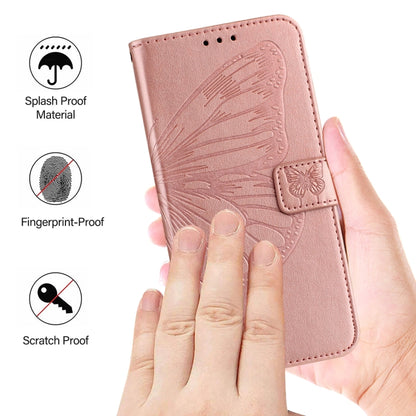 For Blackview Color 8 Embossed Butterfly Leather Phone Case(Rose Gold) - More Brand by PMC Jewellery | Online Shopping South Africa | PMC Jewellery | Buy Now Pay Later Mobicred