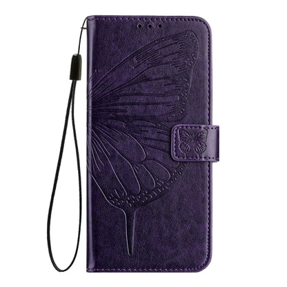 For Blackview Color 8 Embossed Butterfly Leather Phone Case(Dark Purple) - More Brand by PMC Jewellery | Online Shopping South Africa | PMC Jewellery | Buy Now Pay Later Mobicred