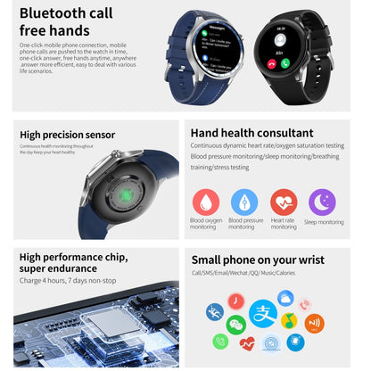 HD Watch X 1.43 inch IP68 BT5.3 Sport Smart Watch, Support Bluetooth Call / Sleep / Blood Oxygen / Heart Rate / Blood Pressure Health Monitor(Black Leather + Black Silicone Strap) - Smart Watches by PMC Jewellery | Online Shopping South Africa | PMC Jewellery | Buy Now Pay Later Mobicred