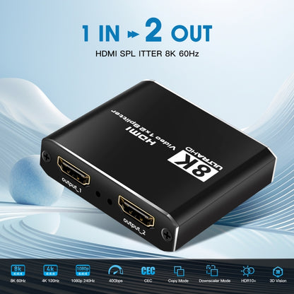 NK-H12 8K UHD 1 In 2 Out HDMI Video Splitter Converter - Splitter by PMC Jewellery | Online Shopping South Africa | PMC Jewellery | Buy Now Pay Later Mobicred