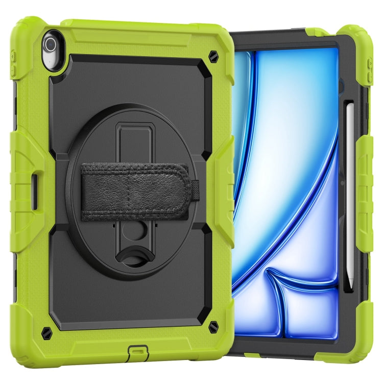 For iPad Air 13 2024 Silicone Hybrid PC Tablet Case with Shoulder Strap(Black + Yellow Green) - iPad Air 13 2024 Cases by PMC Jewellery | Online Shopping South Africa | PMC Jewellery | Buy Now Pay Later Mobicred