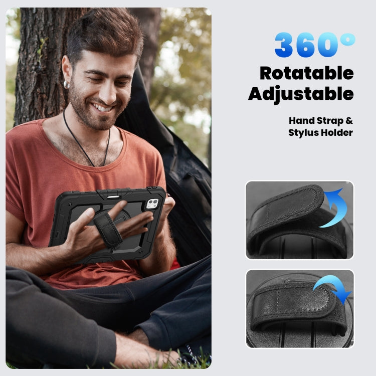 For iPad Pro 11 2024 Silicone Hybrid PC Tablet Case with Shoulder Strap(Black) - iPad Pro 11 2024 Cases by PMC TechLife | Online Shopping South Africa | PMC TechLife | Buy Now Pay Later Mobicred