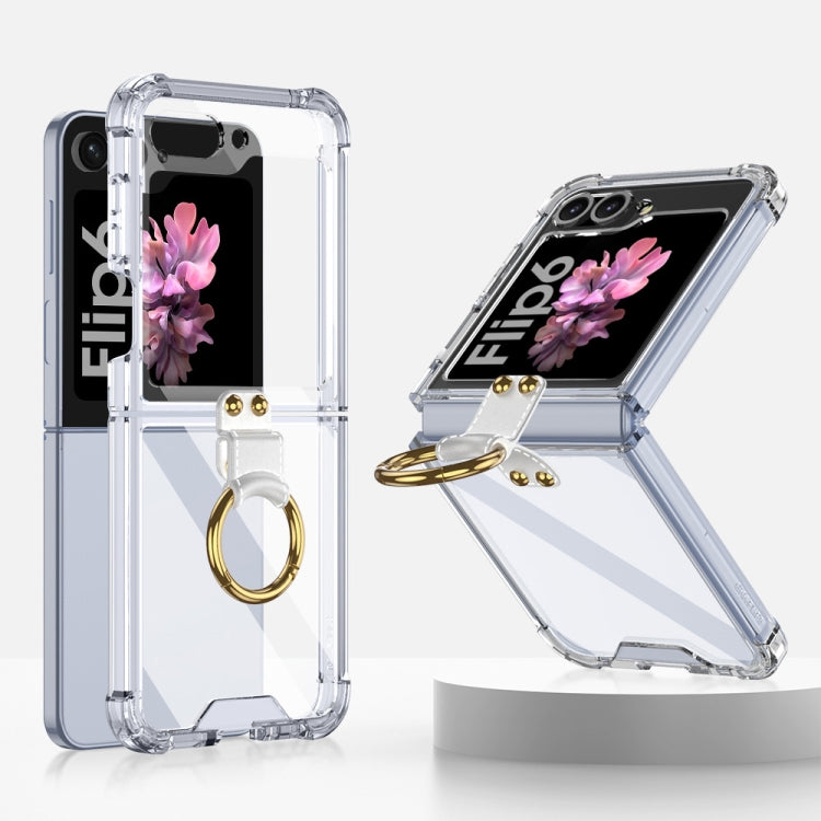 For Samsung Galaxy Z Flip6 GKK Airbag Ring Full Coverage Phone Case(Transparent) - Galaxy Z Flip6 5G Cases by GKK | Online Shopping South Africa | PMC Jewellery | Buy Now Pay Later Mobicred