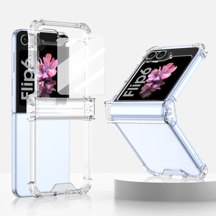 For Samsung Galaxy Z Flip6 GKK Airbag Hinge Full Coverage Phone Case with Tempered Film(Transparent) - Galaxy Z Flip6 5G Cases by GKK | Online Shopping South Africa | PMC Jewellery | Buy Now Pay Later Mobicred