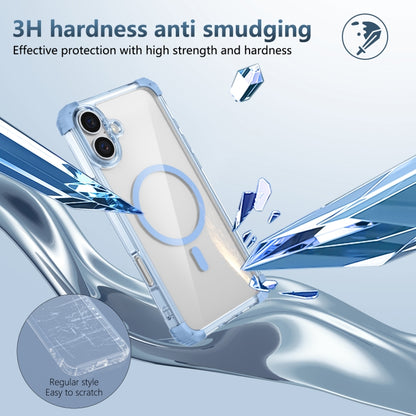 For iPhone 16 Plus Transparent MagSafe Magnetic Phone Case(Blue) - iPhone 16 Plus Cases by PMC Jewellery | Online Shopping South Africa | PMC Jewellery | Buy Now Pay Later Mobicred