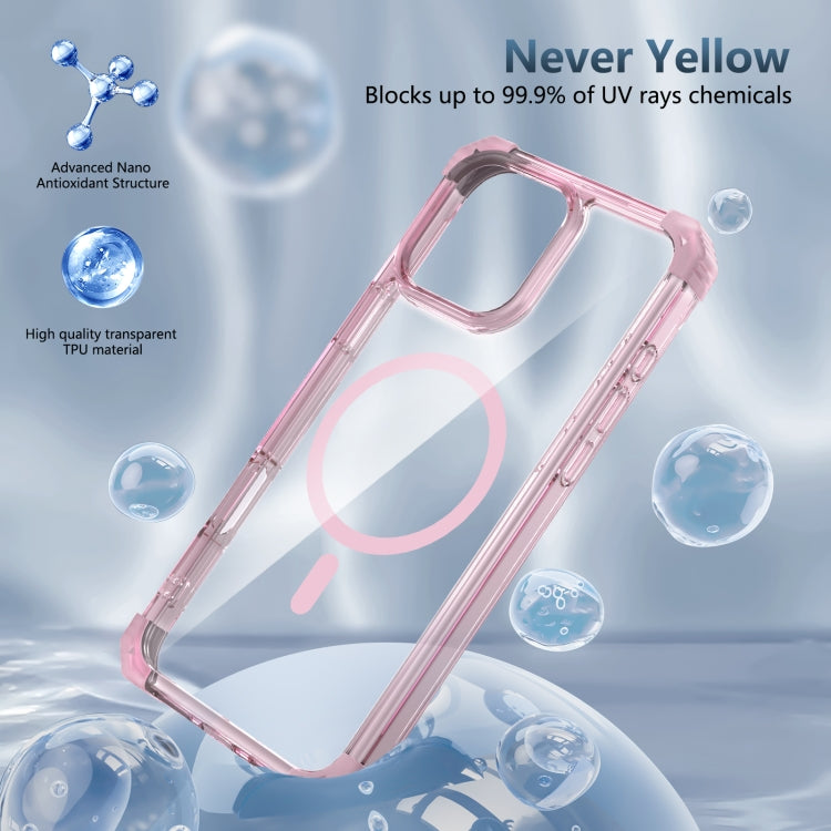 For iPhone 16 Pro Transparent MagSafe Magnetic Phone Case(Pink) - iPhone 16 Pro Cases by PMC Jewellery | Online Shopping South Africa | PMC Jewellery | Buy Now Pay Later Mobicred