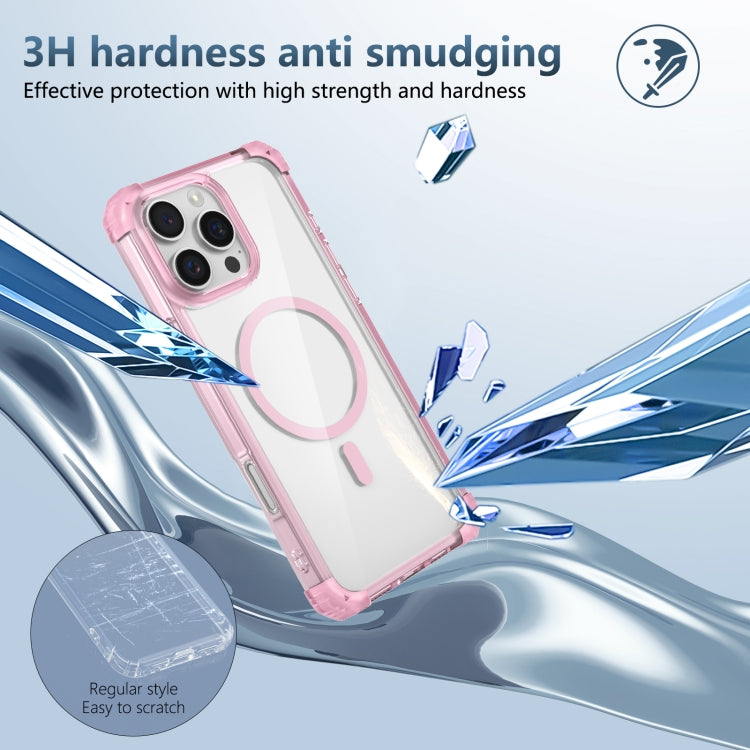 For iPhone 16 Pro Max Transparent MagSafe Magnetic Phone Case(Pink) - iPhone 16 Pro Max Cases by PMC Jewellery | Online Shopping South Africa | PMC Jewellery | Buy Now Pay Later Mobicred