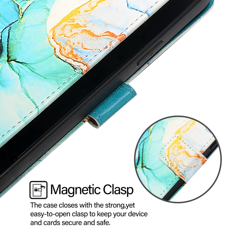 For Blackview A52 PT003 Marble Pattern Flip Leather Phone Case(Green) - More Brand by PMC TechLife | Online Shopping South Africa | PMC TechLife | Buy Now Pay Later Mobicred