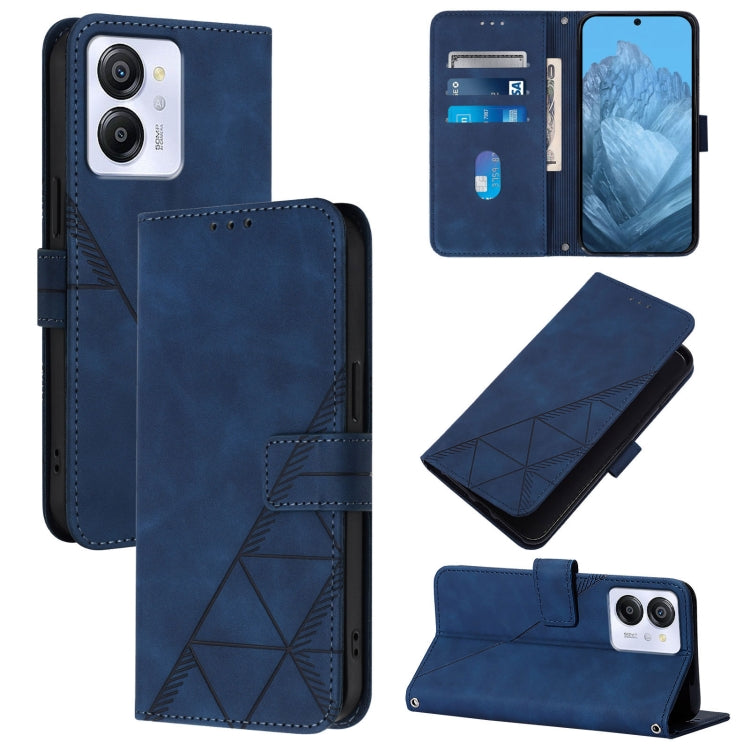 For Blackview Color 8 Crossbody 3D Embossed Flip Leather Phone Case(Blue) - More Brand by PMC Jewellery | Online Shopping South Africa | PMC Jewellery | Buy Now Pay Later Mobicred