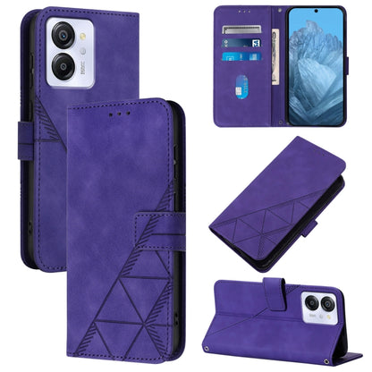 For Blackview Color 8 Crossbody 3D Embossed Flip Leather Phone Case(Purple) - More Brand by PMC Jewellery | Online Shopping South Africa | PMC Jewellery | Buy Now Pay Later Mobicred