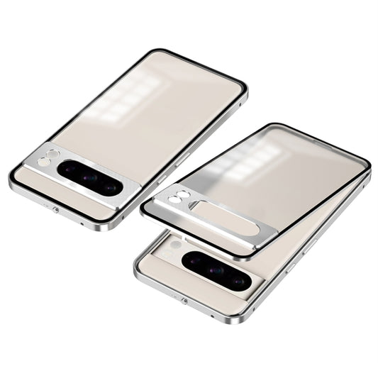 For Google Pixel 8 Pro Snap Buckle Metal Frame Frosted Phone Case(Silver) - Google Cases by PMC Jewellery | Online Shopping South Africa | PMC Jewellery | Buy Now Pay Later Mobicred