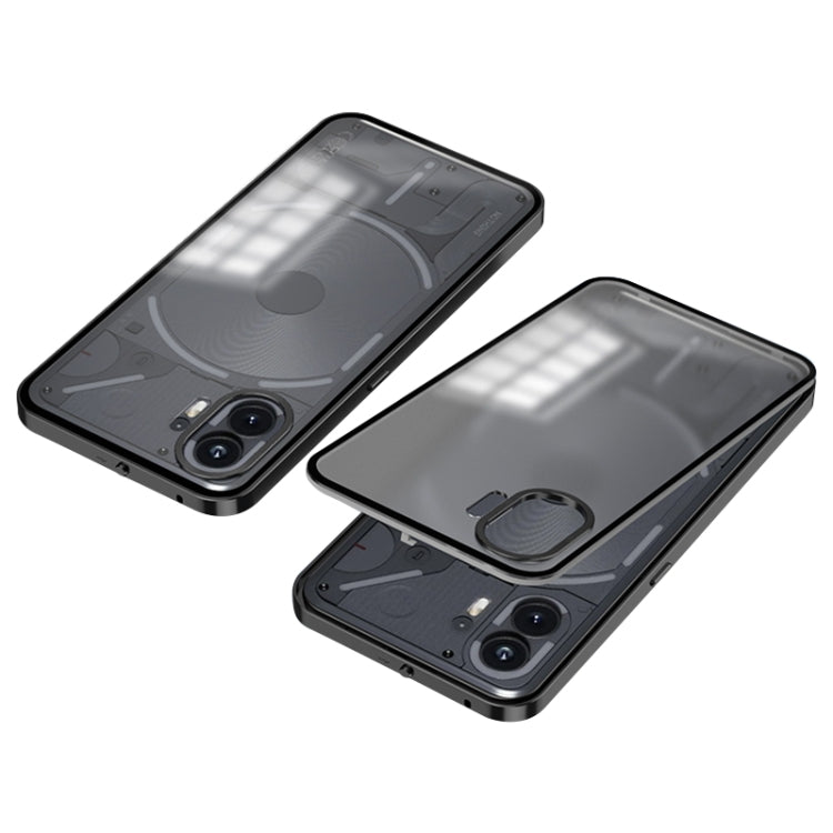 For Nothing Phone 2 Snap Buckle Metal Frame Frosted Phone Case(Black) - More Brand by PMC TechLife | Online Shopping South Africa | PMC TechLife | Buy Now Pay Later Mobicred