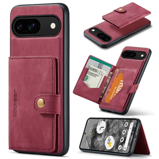 For Google Pixel 9 JEEHOOD J01 Retro Magnetic Detachable Wallet Phone Case(Red) - Google Cases by JEEHOOD | Online Shopping South Africa | PMC Jewellery | Buy Now Pay Later Mobicred