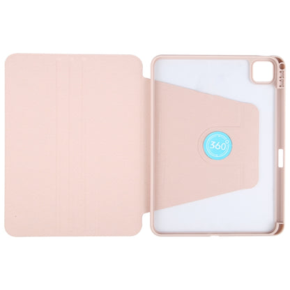 For iPad Pro 11 2024 GEBEI Acrylic TPU 3-folding Rotating Smart Tablet Leather Case withh Pen Slot(Pink) - iPad Pro 11 2024 Cases by GEBEI | Online Shopping South Africa | PMC Jewellery | Buy Now Pay Later Mobicred