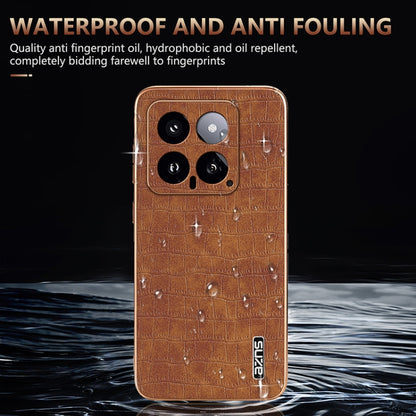 For Xiaomi 14 AZNS Electroplated Frame Crocodile Texture Full Coverage Phone Case(Black) - 14 Cases by AZNS | Online Shopping South Africa | PMC Jewellery | Buy Now Pay Later Mobicred