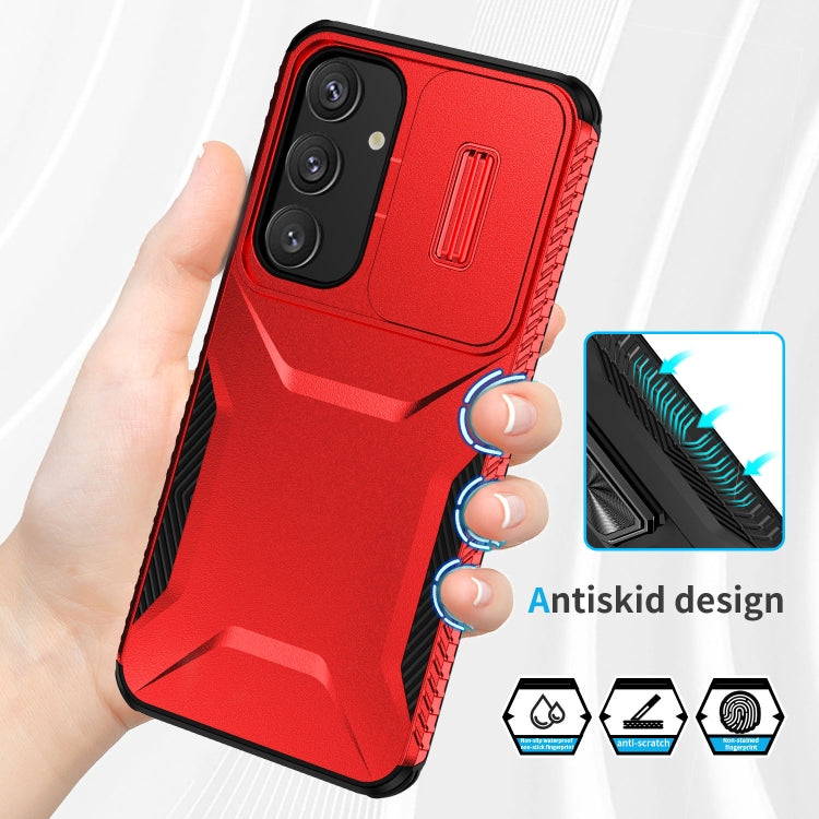 For Samsung Galaxy S25+ 5G / S24+ 5G Sliding Camshield Phone Case(Red) - Galaxy S24+ 5G Cases by PMC Jewellery | Online Shopping South Africa | PMC Jewellery | Buy Now Pay Later Mobicred