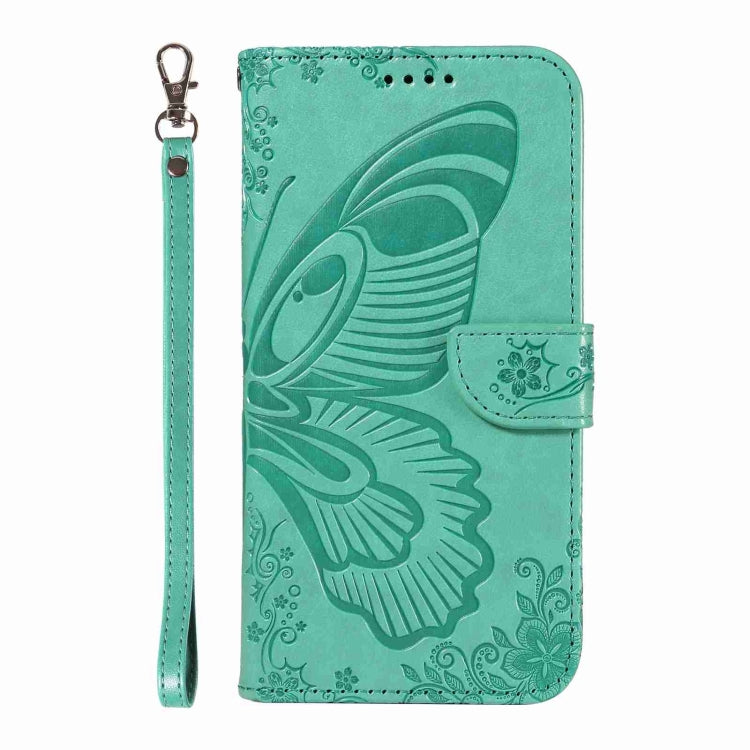 For iPhone 16 Pro Swallowtail Butterfly Embossed Leather Phone Case(Green) - iPhone 16 Pro Cases by PMC Jewellery | Online Shopping South Africa | PMC Jewellery | Buy Now Pay Later Mobicred