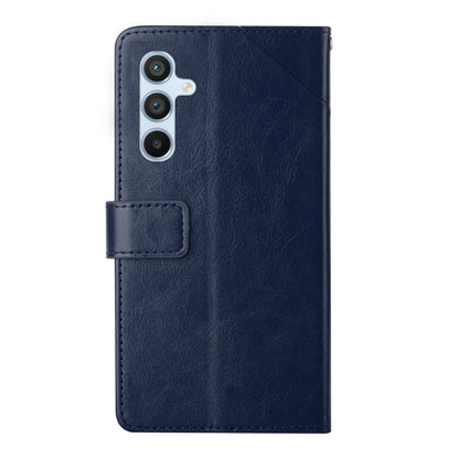 For Samsung Galaxy S25+ 5G Y-shaped Pattern Flip Leather Phone Case(Blue) - Galaxy S25+ 5G Cases by PMC Jewellery | Online Shopping South Africa | PMC Jewellery | Buy Now Pay Later Mobicred