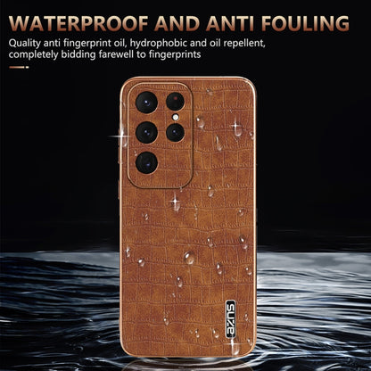 For Samsung Galaxy S25 Ultra 5G AZNS Electroplated Frame Crocodile Texture Full Coverage Phone Case(Blue) - Galaxy S25 Ultra 5G Cases by AZNS | Online Shopping South Africa | PMC Jewellery | Buy Now Pay Later Mobicred