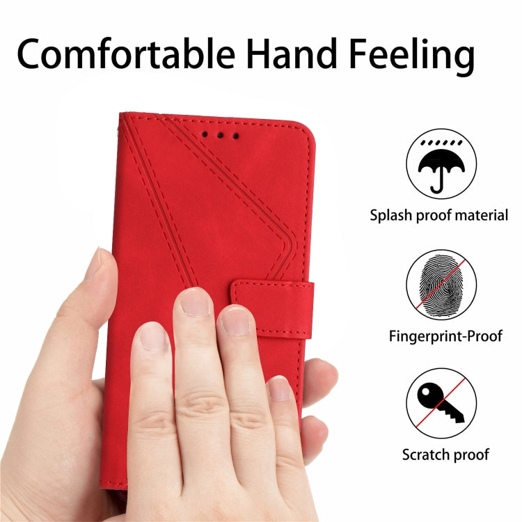 For Samsung Galaxy S25 5G Stitching Embossed Leather Phone Case(Red) - Galaxy S25 5G Cases by PMC Jewellery | Online Shopping South Africa | PMC Jewellery | Buy Now Pay Later Mobicred